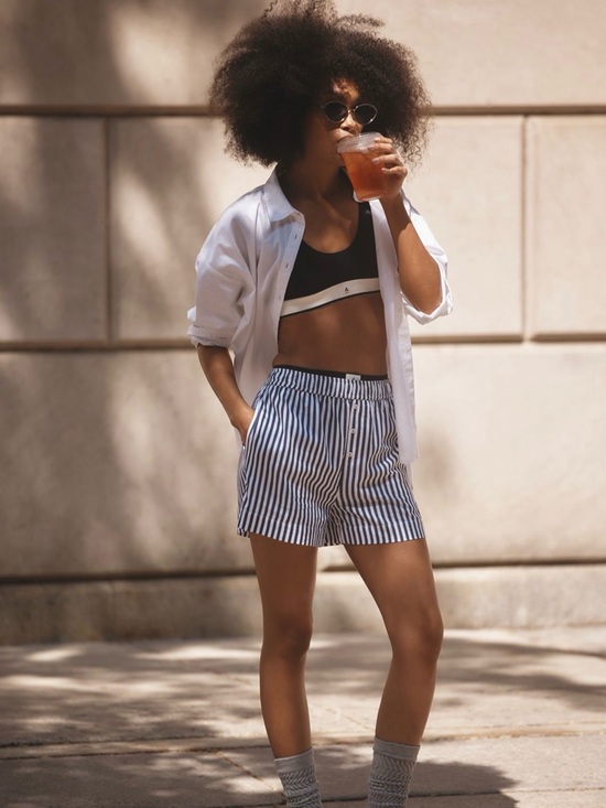 Anthropologie Pants - Anthropologie The Wren Boxer Shorts - Navy/White